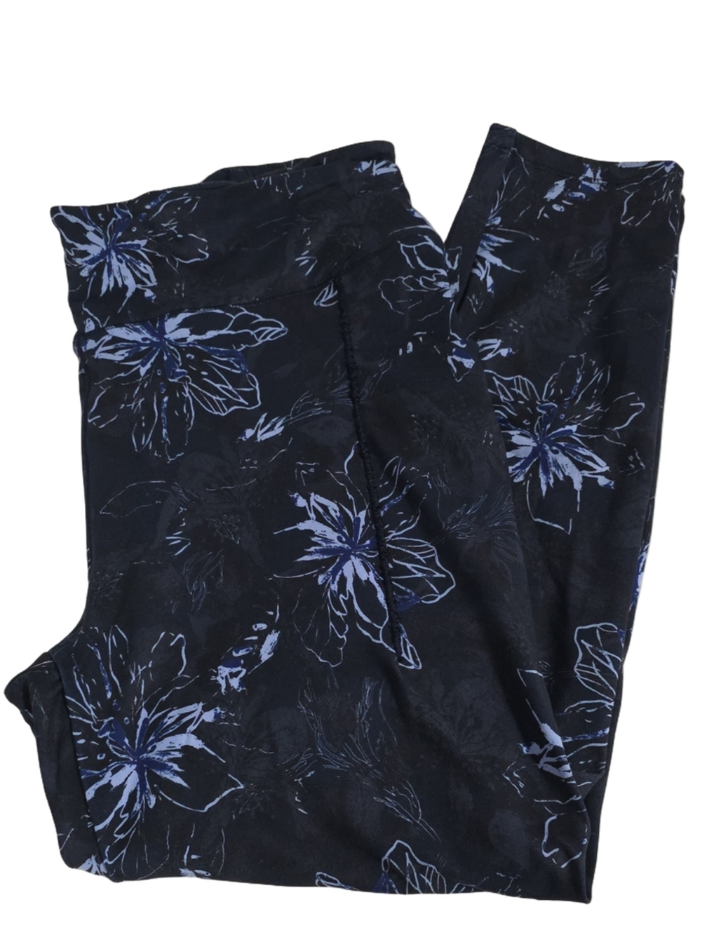 Columbia Women's Navy & Floral Athletic Leggings Activewear, Size XL
